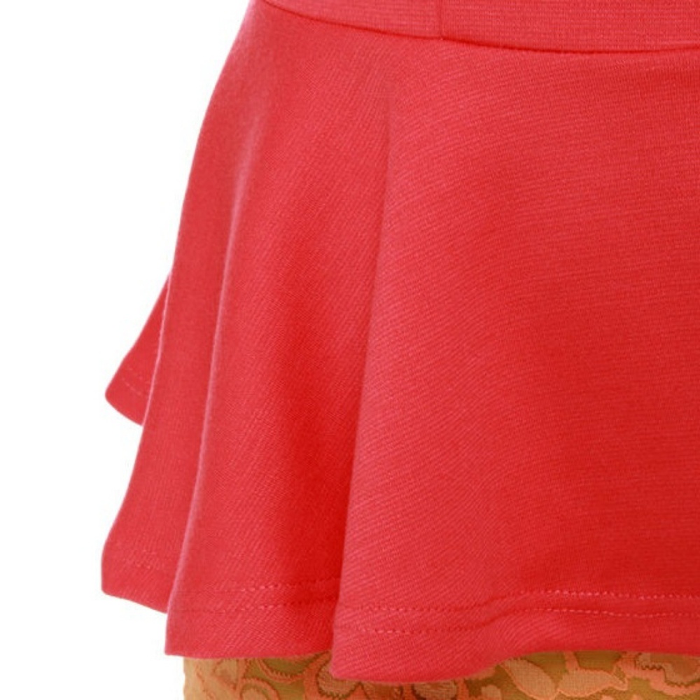 🌺 Eyelash Couture Coral Scoop Peplum Flair Top - Picture 8 of 8